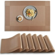 MJIAexp Set of 4 Round Wipeable Vinyl PVC Table Mats for Dining Table ...