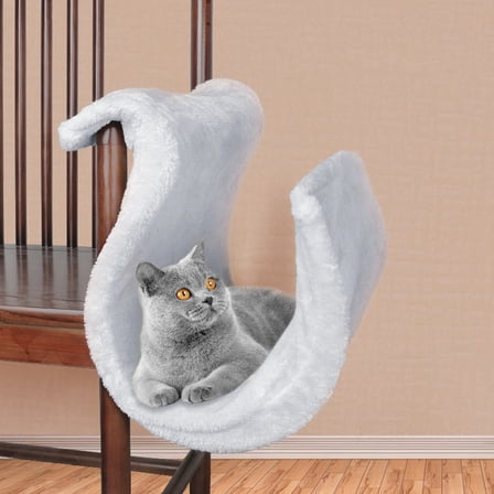 Colourtree Light Grey Luxury Cat Radiator Bed - Warm Fleece Hanging Basket with Metal Frame, Pet Cradle for Cats | Pet Supplies