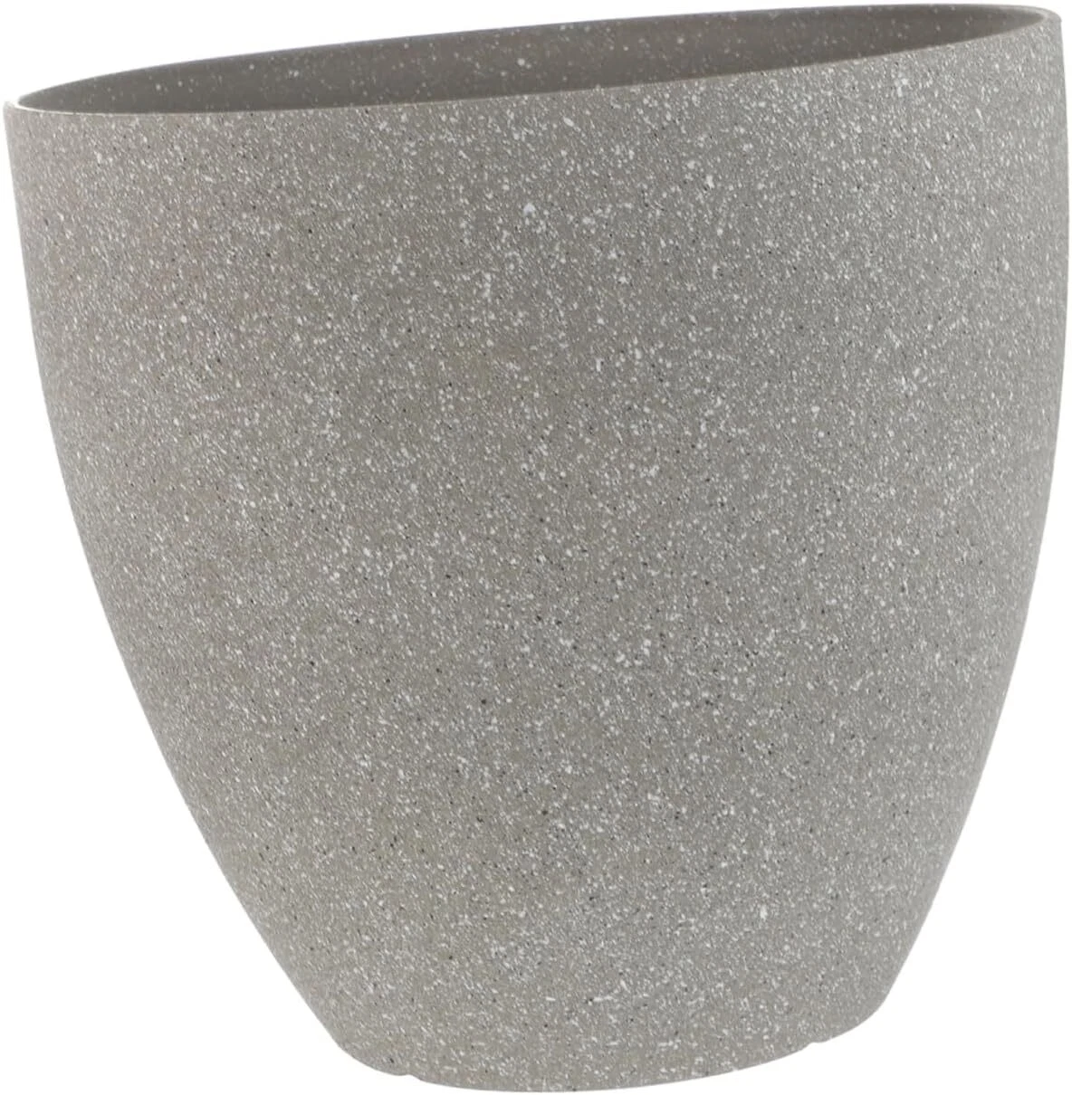 Colourtree Light Grey Simulated Stone Flower Pot Stylish Resin Planter with Drainage Holes and Resin Tray, 11.8”(Upper D)x 7.1”(Bottom D) x 11.8”(H)