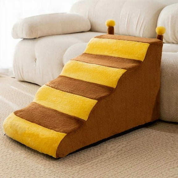 Colourtree Pet Steps for Small Dogs, Non-Slip Balanced Pet Ramp Indoor, Dog Stairs & Steps with High-Density Foam and Washable Cover（4-Steps）