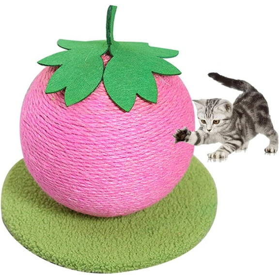 Colourtree Pink Cat Scratching Board Cat Scratching Post Fruit Shape Cat Scratcher Vertical Cat Scratch Post for Indoor Cat Scratching Ball Cat Scratcher Scratch Pad