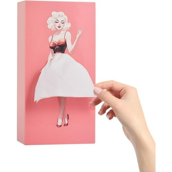 Colourtree Pink Funny Skirt Tissue Box Cover Vintage Classy Cute Lady Skirt Tissue Box Holder Rectangular Creative Unique Decorative Tissue Box Cover