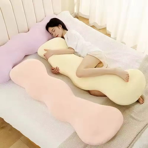 Colourtree Pink Long Memory Foam Body Pillow for Adults, Full Length Support & Pain Relief