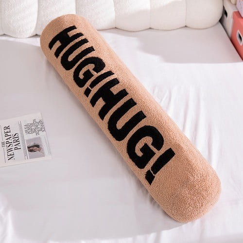 Colourtree Sand Round Body Pillows for Adults 37.4" Cylinder Pillows, Skin-Friendly Cover Detachable Bolster Pillows for Sleeping