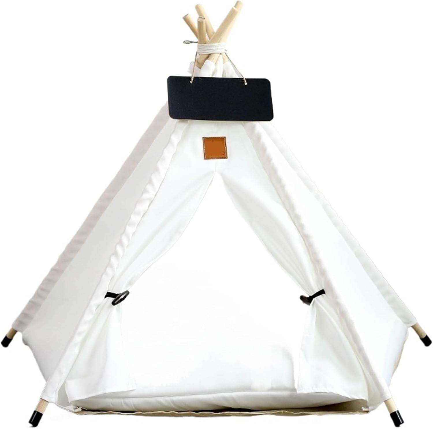 Colourtree White Dog Cat Teepee Tent Bed,Portable Pet Teepee for Small Animals Removable & Washable,Indoor Dog House with Cozy Cushion,Cat Teepee for Indoor Cats,Bunny Tent Outdoor&nbsp;