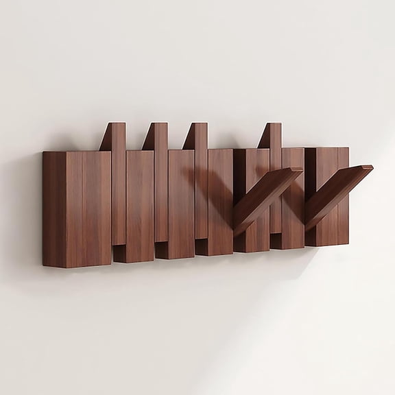 Colourtree Wooden Piano Coat Rack Wall Mount, Modern Wall Art Flip Down Magnetic Hooks Wall Hook Hat Hanger