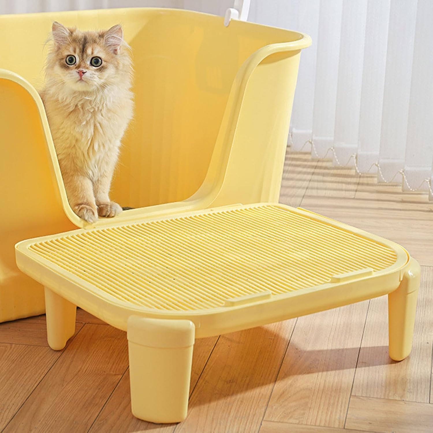 Colourtree Yellow Cat Litter Mat Litter Trapping Mat,19.69" X 15.95" X 5.90" Litter Box Mat,Waterproof Cat Mats,Easy Clean,Non-Slip,Urine-Proof,Washable&nbsp;