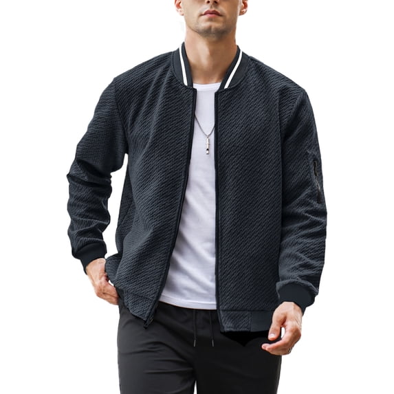 Colsmile Men's Bomber Jacket, Casual Lightweight Zip Up Varsity Jacket, Fashion Outerwear for Men