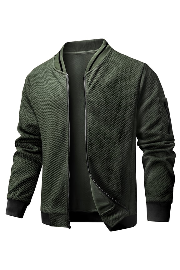 Men's Bomber Jacket, Casual Lightweight Zip Up Varsity Jacket, Fashion Outerwear for Men