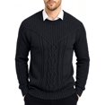 thumbnail image 1 of Colsmile Men's Cable Knit Crewneck Sweater, Casual Long Sleeve Pullover for Fall Winter, 1 of 11
