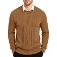 thumbnail image 1 of Colsmile Men's Cable Knit Crewneck Sweater, Casual Long Sleeve Pullover for Fall Winter, 1 of 11