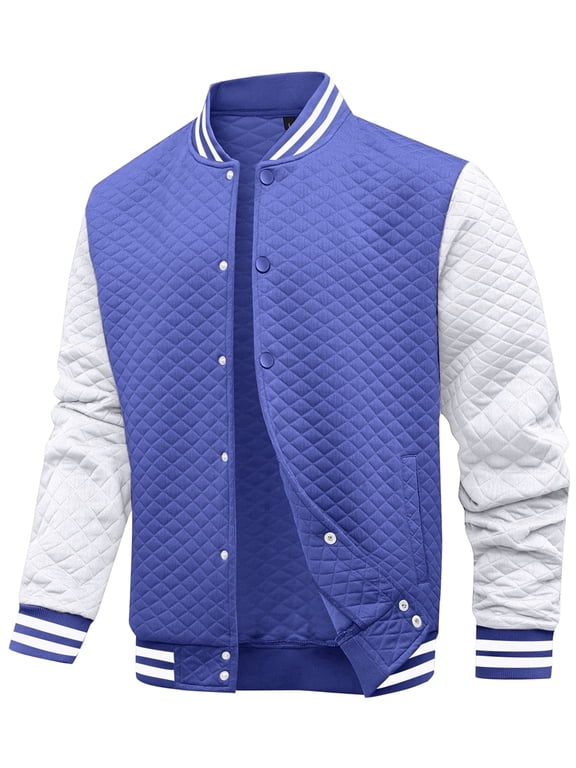 Mens Varsity Jacket Lightweight Outerwear Jacket Causal Waffle Letterman Bomber Jackets Baseball Coat