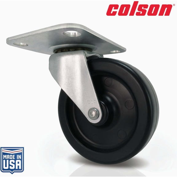 Colson 3 In. Black Polypropylene Swivel Plate Caster 82235