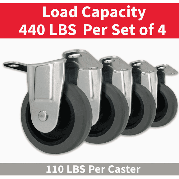 Colson 3 In. Rigid Plate Caster - Pack of 12  Residential Use, Standard Application