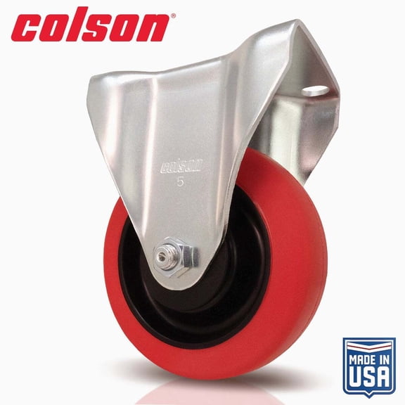Colson 4 In. Red Polyurethane Rigid Plate Caster 82268