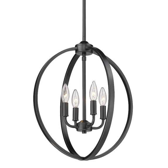 Golden Lighting Colson 4-Light Pendant in Matte Black