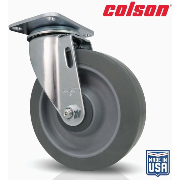 Colson 5 In. Gray TPR Swivel Plate Caster 82262