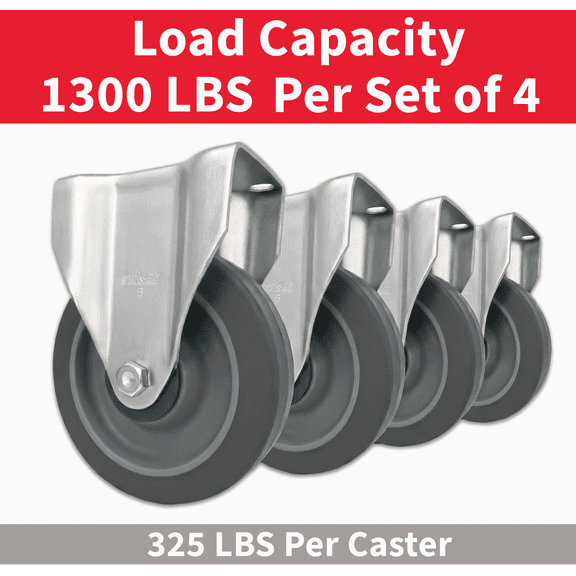 Colson 5 In. Rigid Plate Caster - Pack of 2  Residential Use, Standard Application