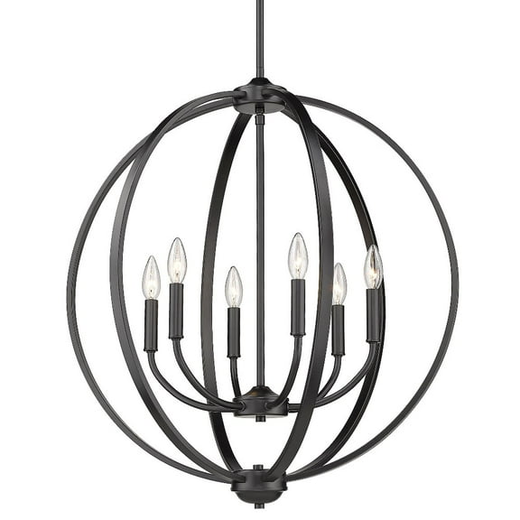 Golden Lighting Colson 6-light Chandelier in Matte Black