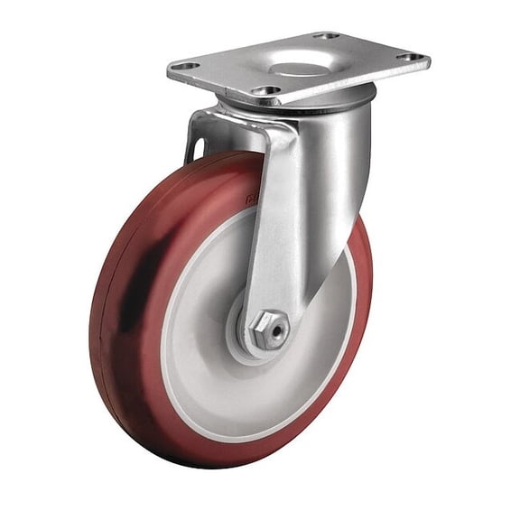 Colson PlateCaster,Swivl,Polyurethane,4 11/16"H 2.03256.95