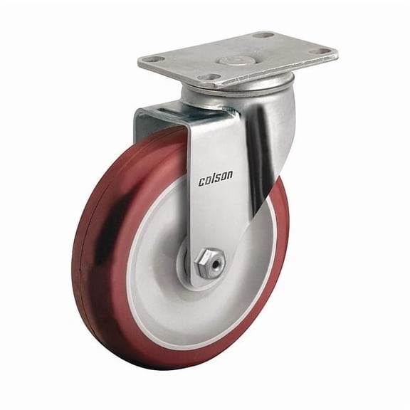Colson Plate Caster,Swivel,Polyurethane,5 1/8"H 2.04456.944