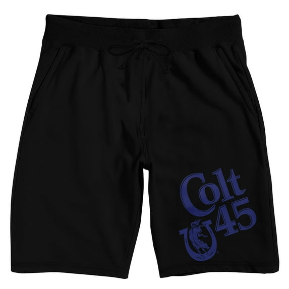 Colt 45 Blue Logo Men's Black Sleep Pajama Shorts-XL