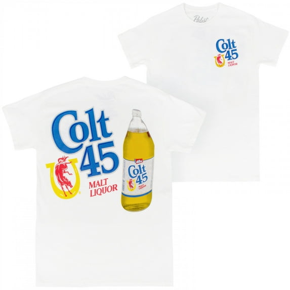 Colt 45 Malt Liquor Front and Back Print T-Shirt-3XLarge
