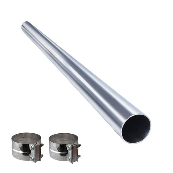 Colt Exhaust Universal Straight Exhaust Pipe 2.25" OD x 60" Long | Stainless Steel | Band Clamps Included