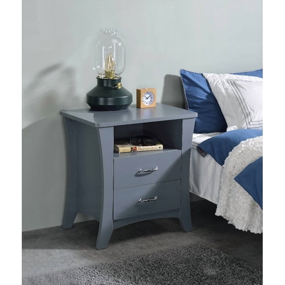 Colt Gray Finish Rectangular Accent Table with Storage