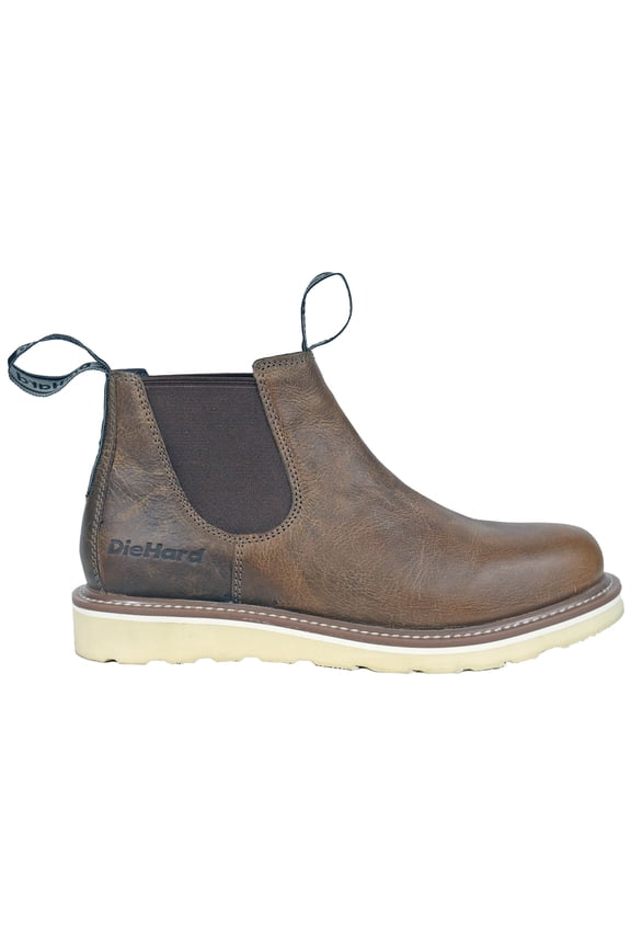 Men's Leather Boots, Chunky Wide Toe, Oily Brown, Size 12