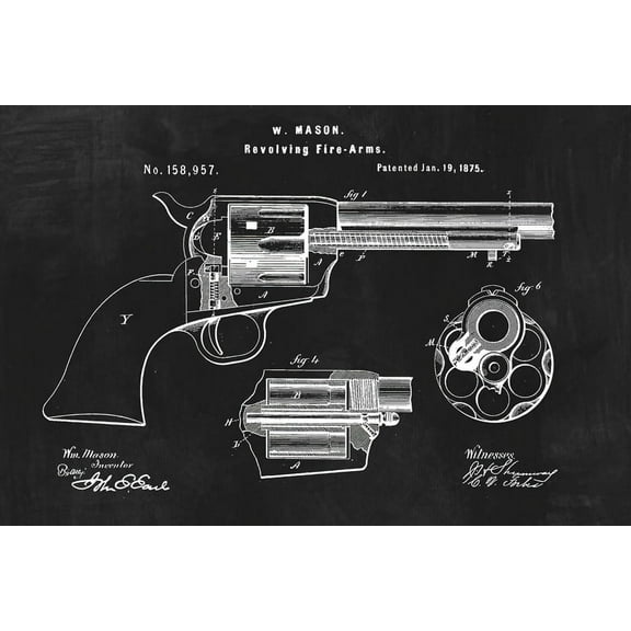 Colt Revolver Gun Patent Art Print