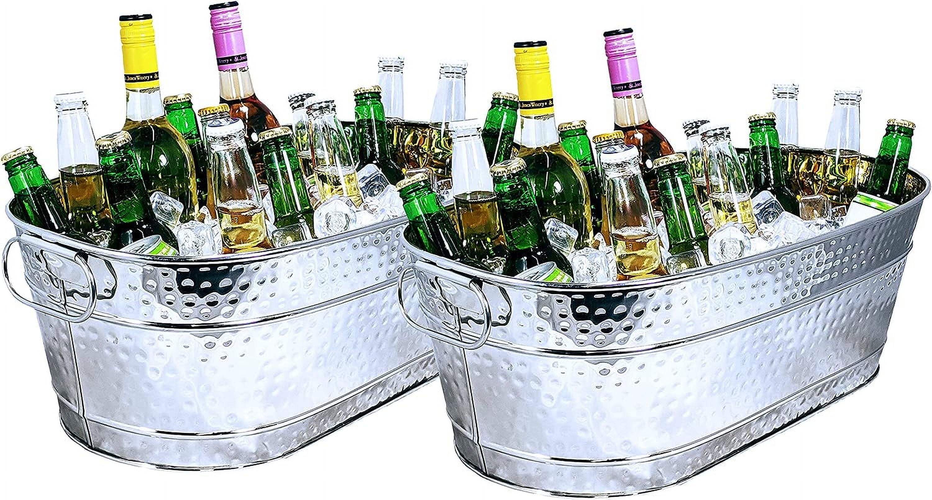 Colt Stainless Steel Ice Bucket Oval, Leak Resistant, Large Ice Buckets