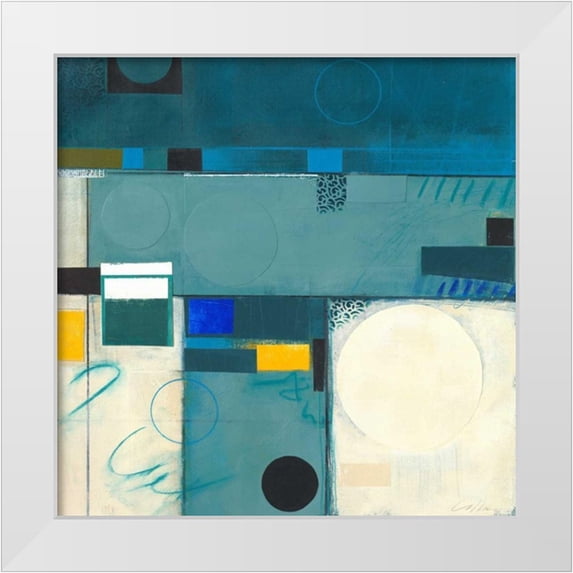 Colter, Deborah T. 26x26 White Modern Wood Framed Museum Art Print Titled - Calypso Blue III