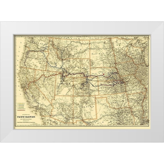 Colton 14x11 White Modern Wood Framed Museum Art Print Titled - Pacific Railways - Colton 1887