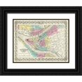 thumbnail image 1 of Colton 14x12 Black Ornate Wood Framed with Double Matting Museum Art Print Titled - Pittsburg Pennsylvania - Colton 1855, 1 of 4