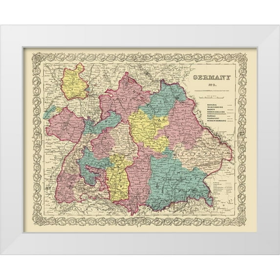 Colton 14x12 White Modern Wood Framed Museum Art Print Titled - Germany 3 - Colton 1855