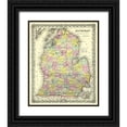 thumbnail image 1 of Colton 15x17 Black Ornate Wood Framed with Double Matting Museum Art Print Titled - Michigan Lower Peninsula - Colton 1855, 1 of 4