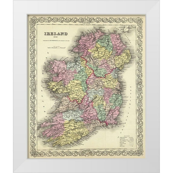 Colton 15x17 White Modern Wood Framed Museum Art Print Titled - Ireland - Colton 1856