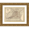 thumbnail image 1 of Colton 18x14 Gold Ornate Wood Framed with Double Matting Museum Art Print Titled - Virginia, Kentucky and Ohio Railroad 1881, 1 of 4