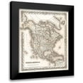 thumbnail image 1 of Colton 20x23 Black Modern Framed Museum Art Print Titled - 1855 Colton Vintage Map of North America, 1 of 5