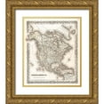thumbnail image 1 of Colton 26x30 Gold Ornate Wood Framed with Double Matting Museum Art Print Titled - 1855 Colton Vintage Map of North America, 1 of 4