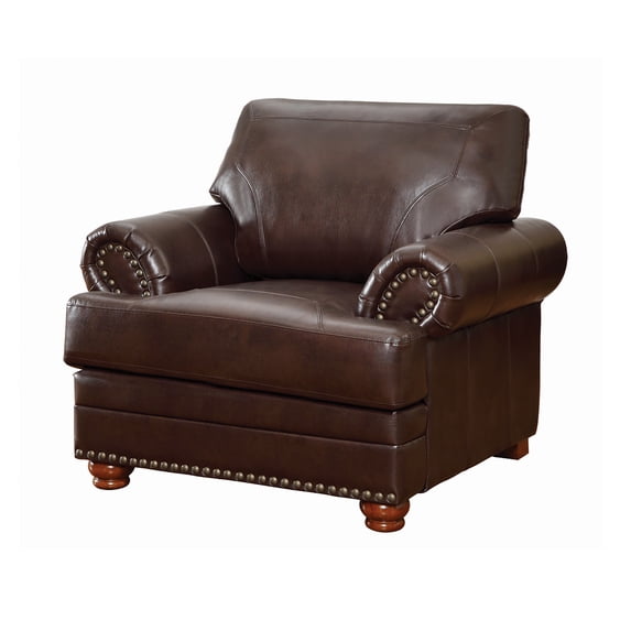 Colton Rolled Arm Upholstered Chair Brown