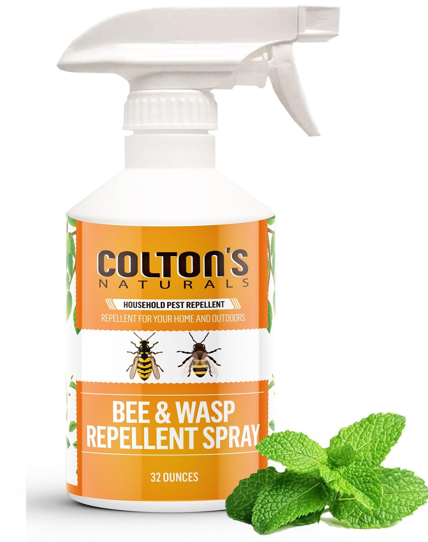 Coltons Naturals - Bee and Wasp Repellent Spray - (32 OZ) - Natural, Bee and Wasp Deterrent - Quick and Easy Pest Control - Safe to Spray Around Pets and Children