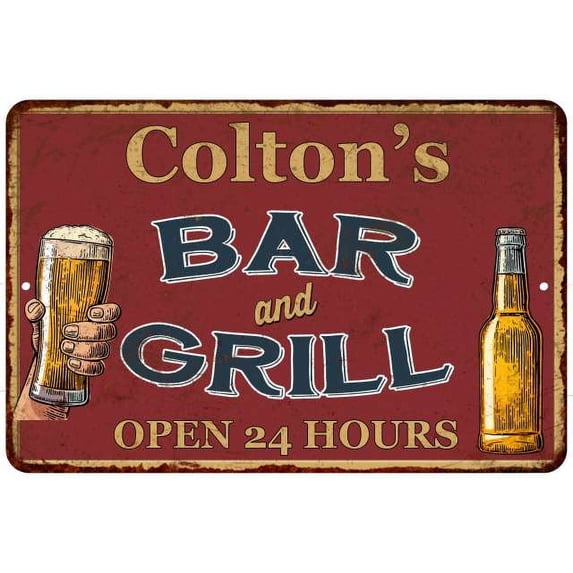 Colton's Red Bar and Grill Rustic Sign Decor 8x12 208120045434