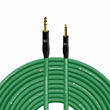 Coluber Cable 1/4" Balanced TRS Male to 3.5 TRS Male 100ft Audio Interface Connector