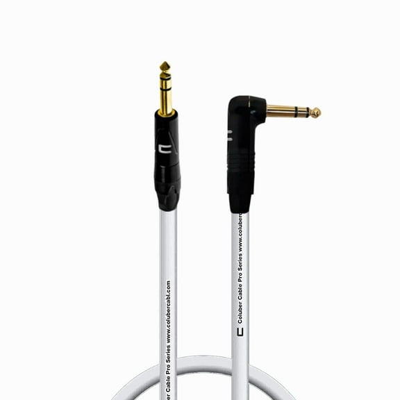 Coluber Cable 1/4" TRS Male - Right Angle 1/4 TRS 0.5ft Pro 3-Pin Connector