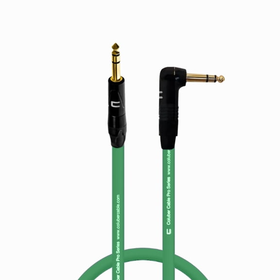 Coluber Cable 1/4" TRS Male - Right Angle 1/4 TRS 0.5ft Pro 3-Pin Connector