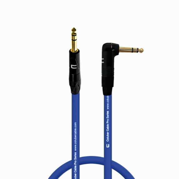 Coluber Cable 1/4" TRS Male - Right Angle 1/4 TRS 0.5ft Pro 3-Pin Connector