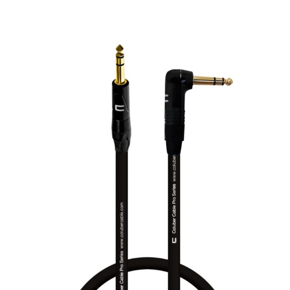 Coluber Cable 1/4" TRS Male - Right Angle 1/4 TRS 1.5ft Pro 3-Pin Connector