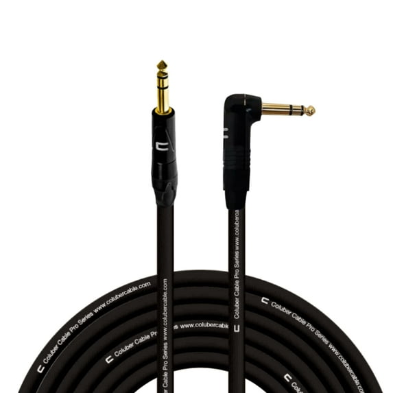 Coluber Cable 1/4" TRS Male - Right Angle 1/4 TRS 25ft. Pro 3-Pin Connector